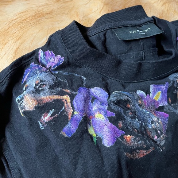 Givenchy Ricardo Tisci “Angry Dog” tshirt Sz M black purple Rottweiler - Picture 2 of 9